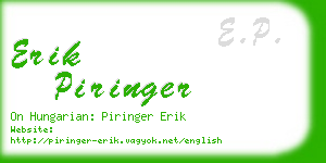 erik piringer business card